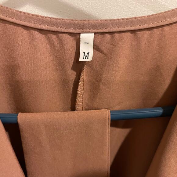 Amazon Tan Button Ruched Bandage Shirt Maxi Dress Size Medium - Picture 5 of 6